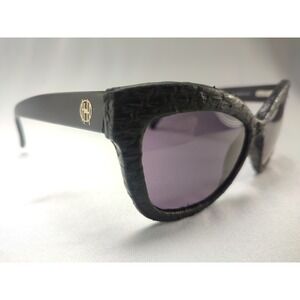 RARE House of Harlow 1960 Linsey 06 56-16 Black Snakeskin Cat Eye Sunglasses